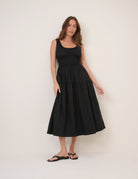 black midi dress 