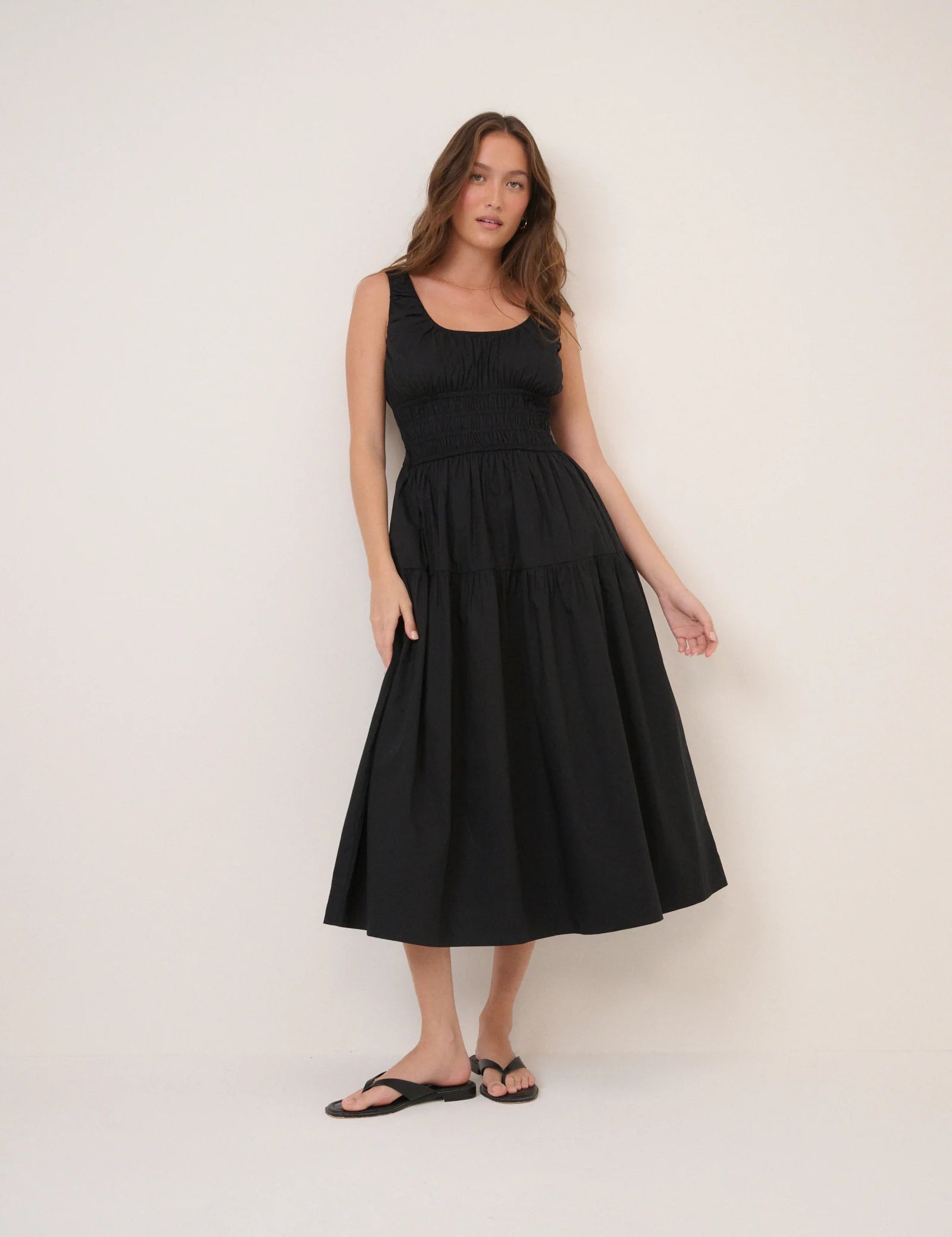 black midi dress 