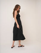 black midi dress 