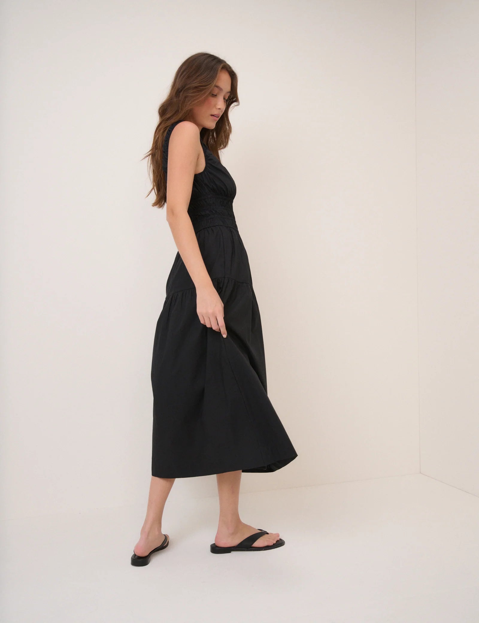 black midi dress 
