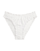 eyelet ruffle bikini bottoms in white