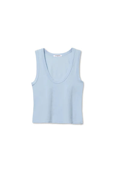 scoop crop tank in light blue
