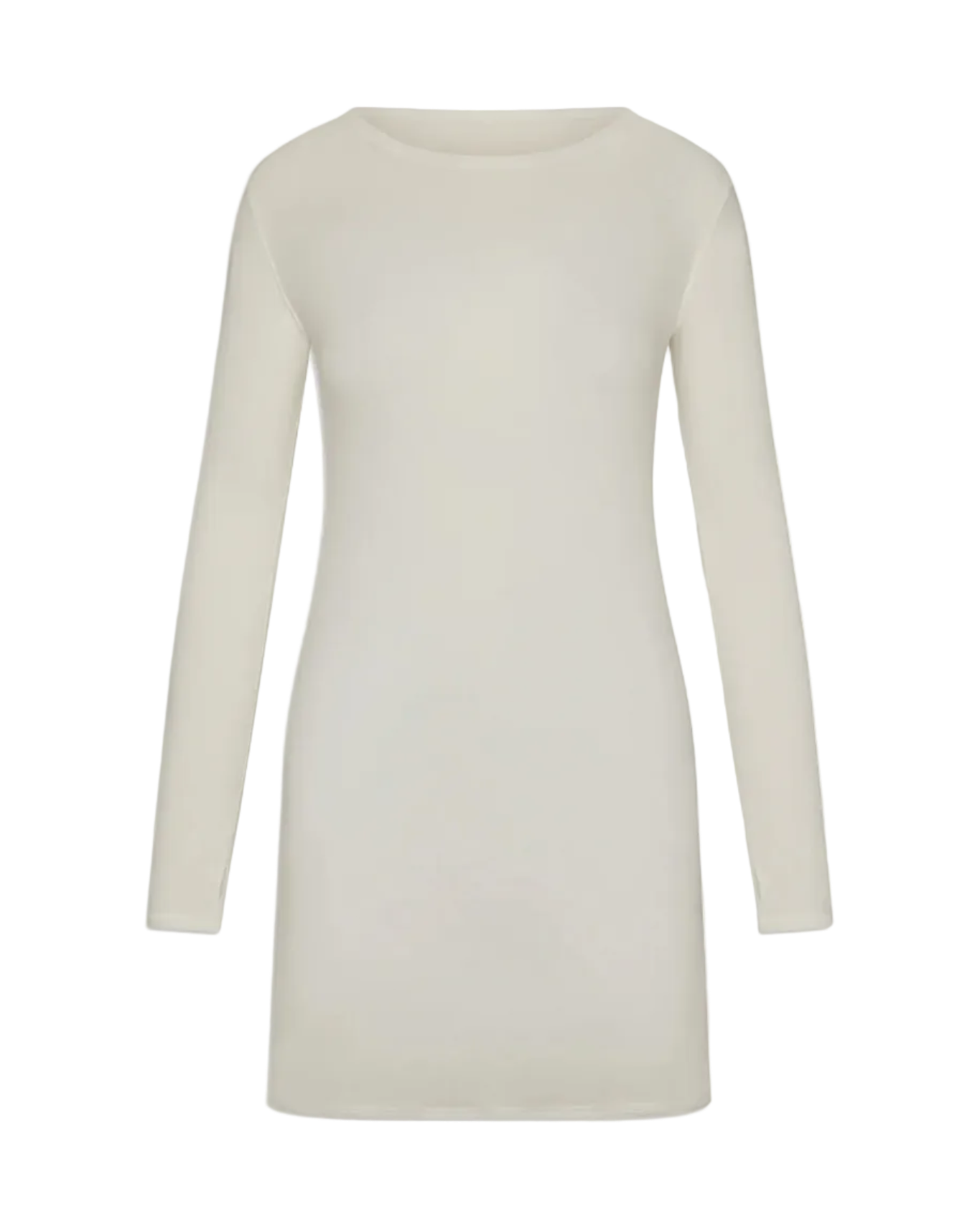 long sleeve mini dress in cream