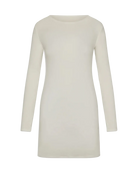 long sleeve mini dress in cream