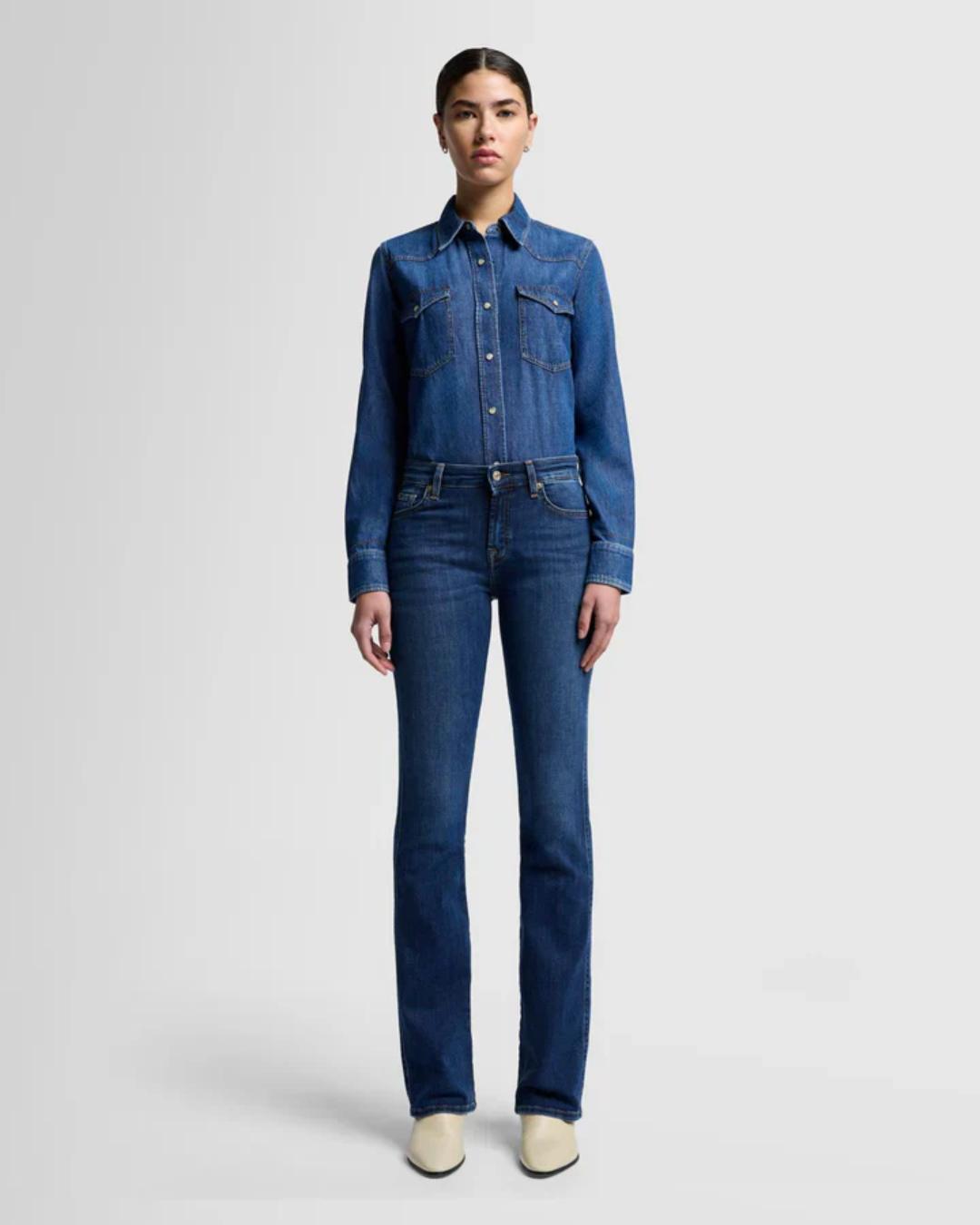 blue denim bootcut pant