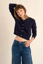 navy blue cardigan