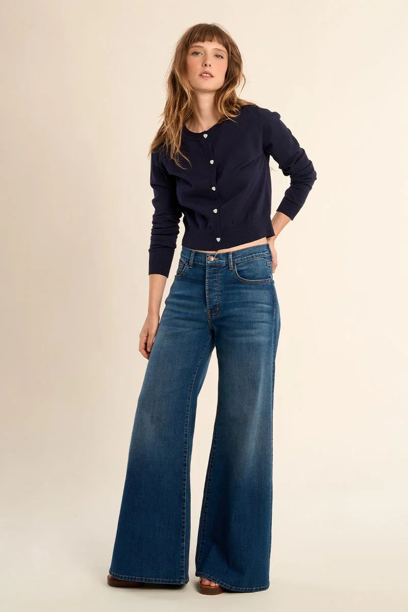 navy blue cardigan