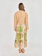 peach crochet cropped cardigan