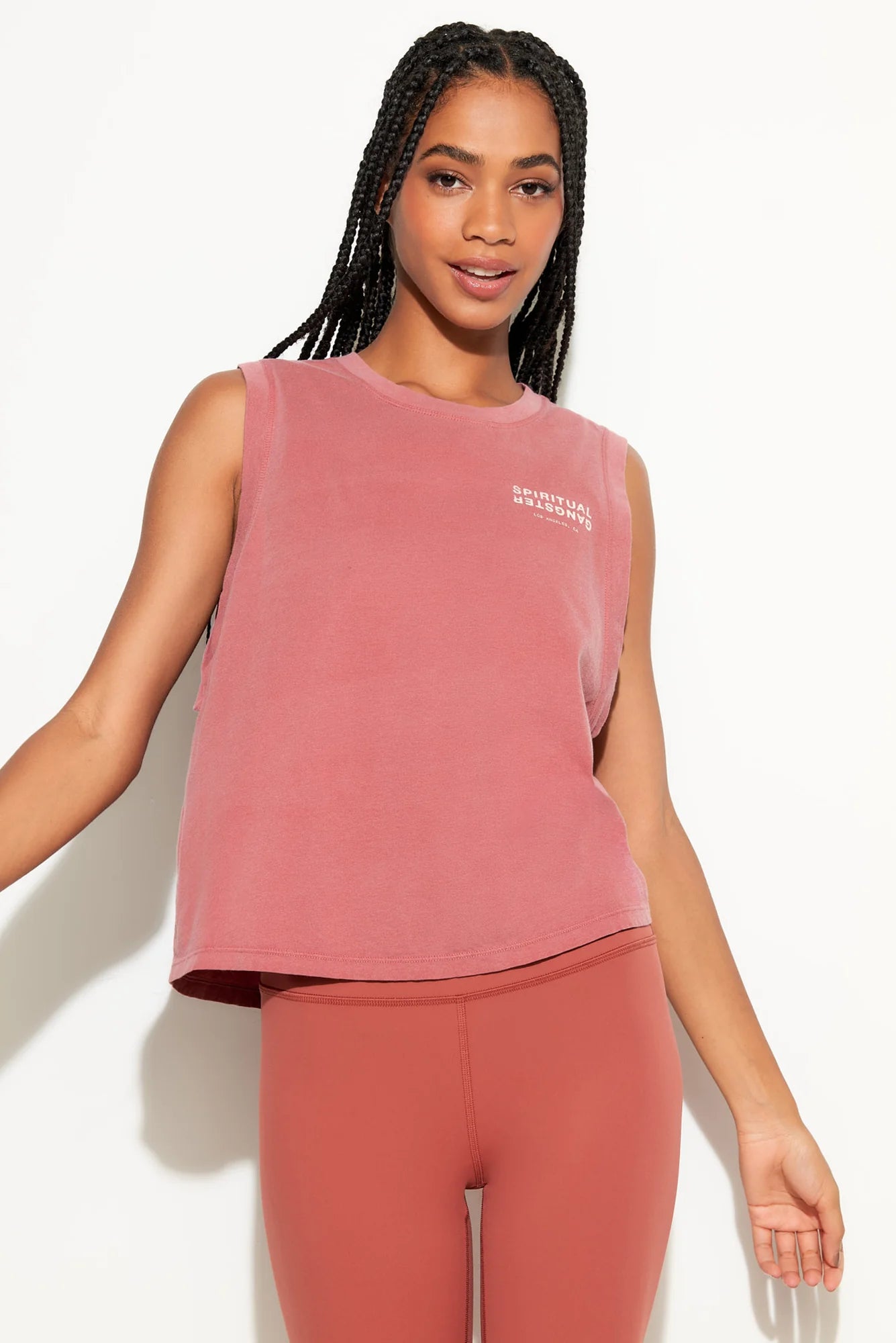 pin tank top with spiritual gangster on the front top