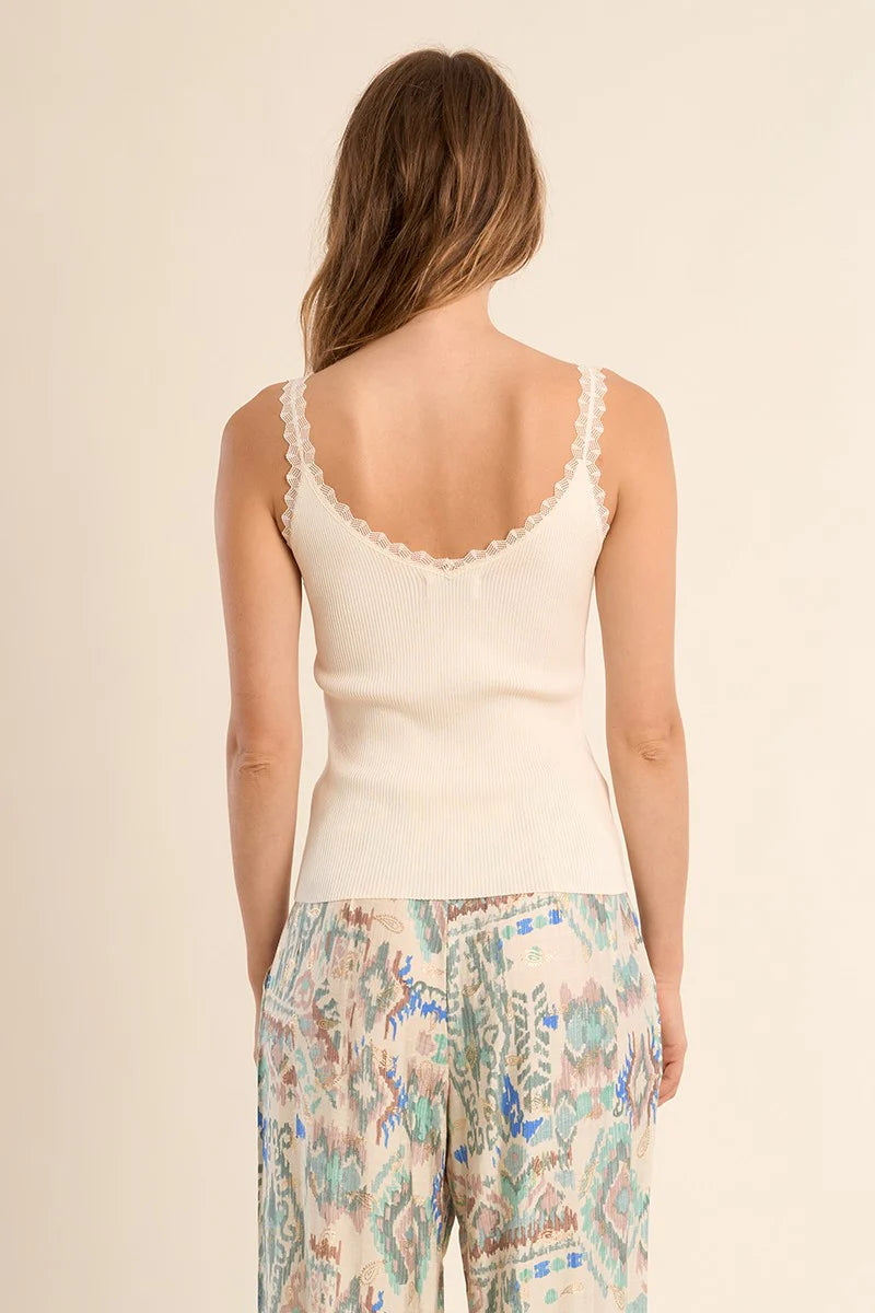 cream lace tank