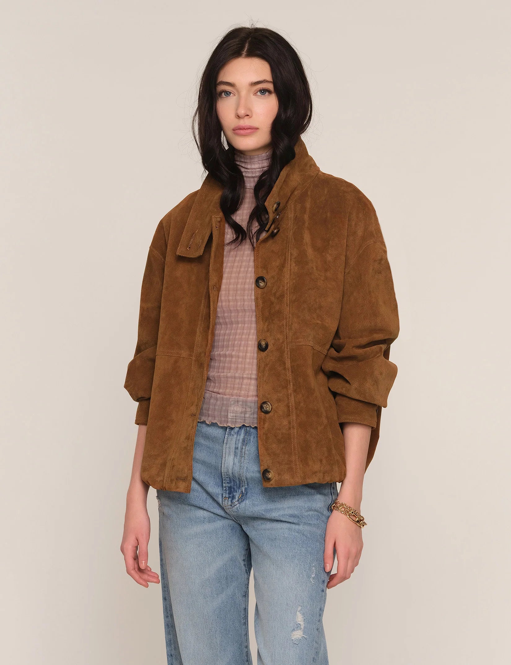 light brown suede jacket
