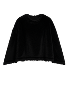 black fuzzy poncho