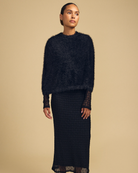 black fuzzy poncho