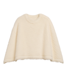 cream fuzzy poncho