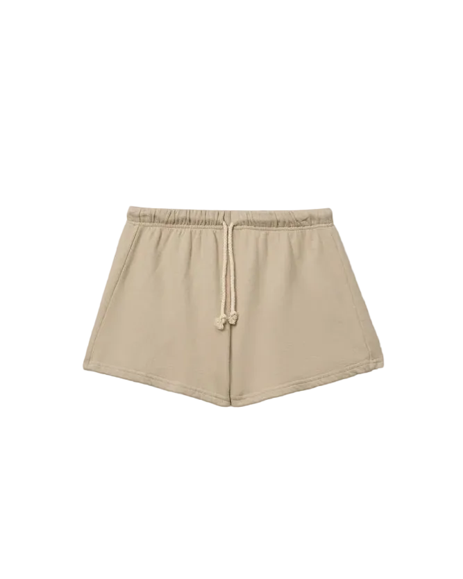sweat shorts in beige with a rope drawstring