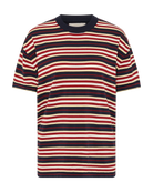 striped oversized t-shirt in red and navy