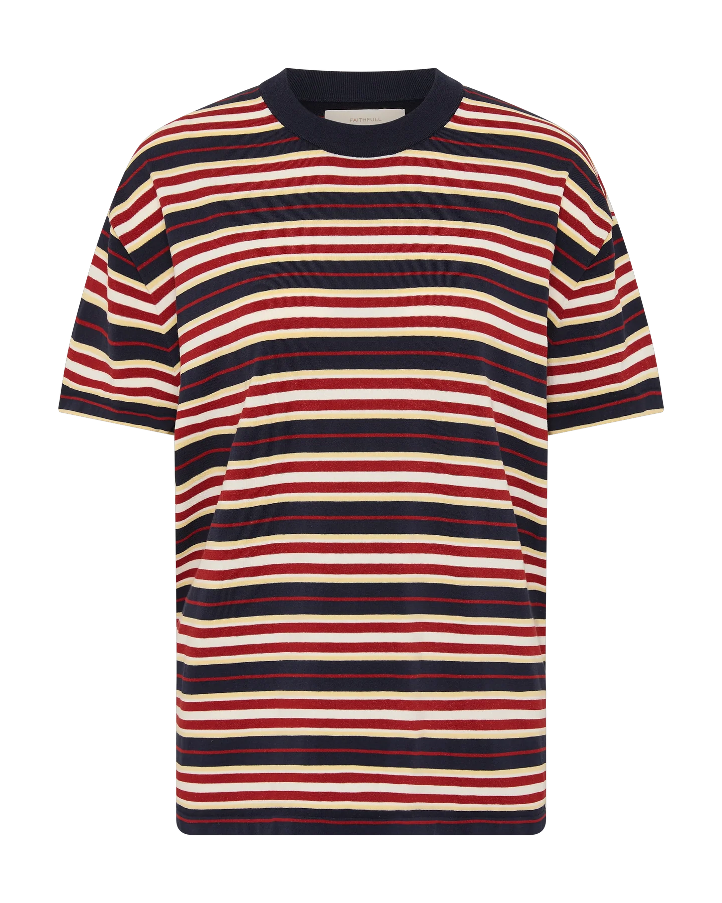 striped oversized t-shirt in red and navy