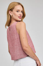 red linen tank top