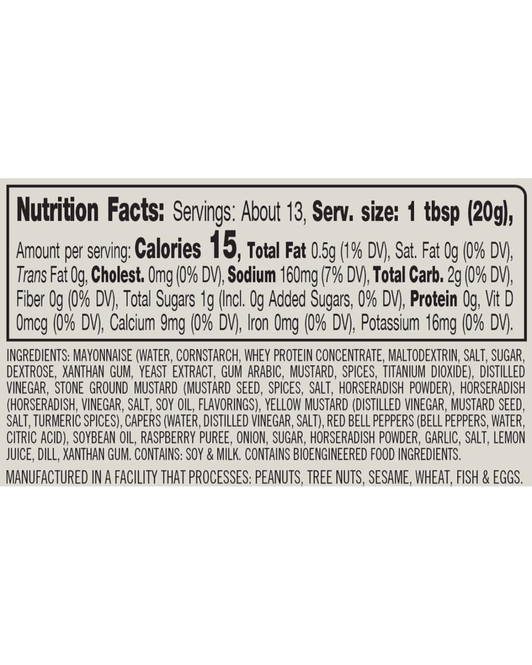 Nutrition facts label for a product on a white background