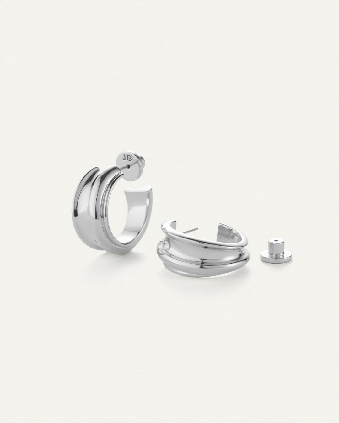 chunky silver hoops