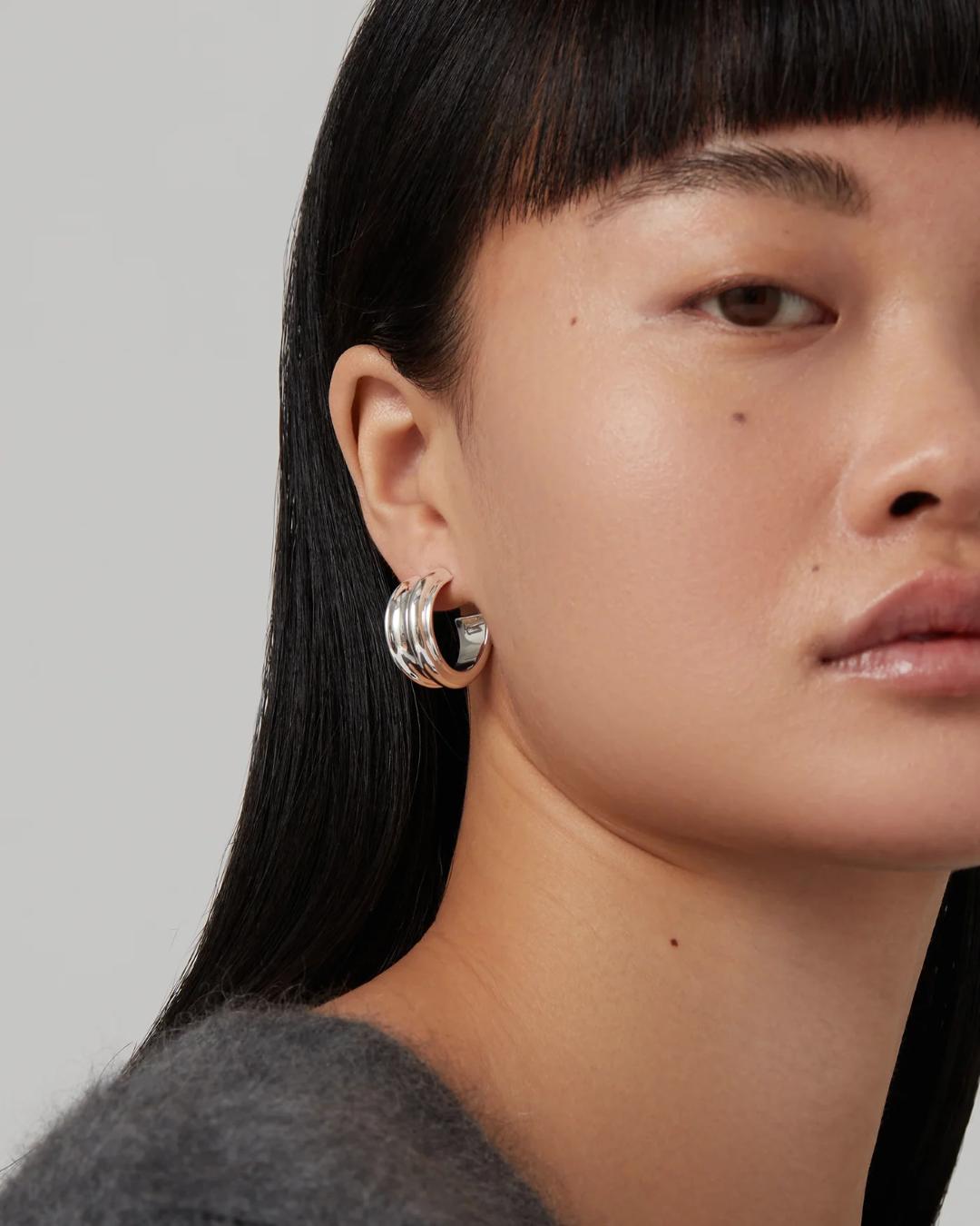 chunky silver hoops
