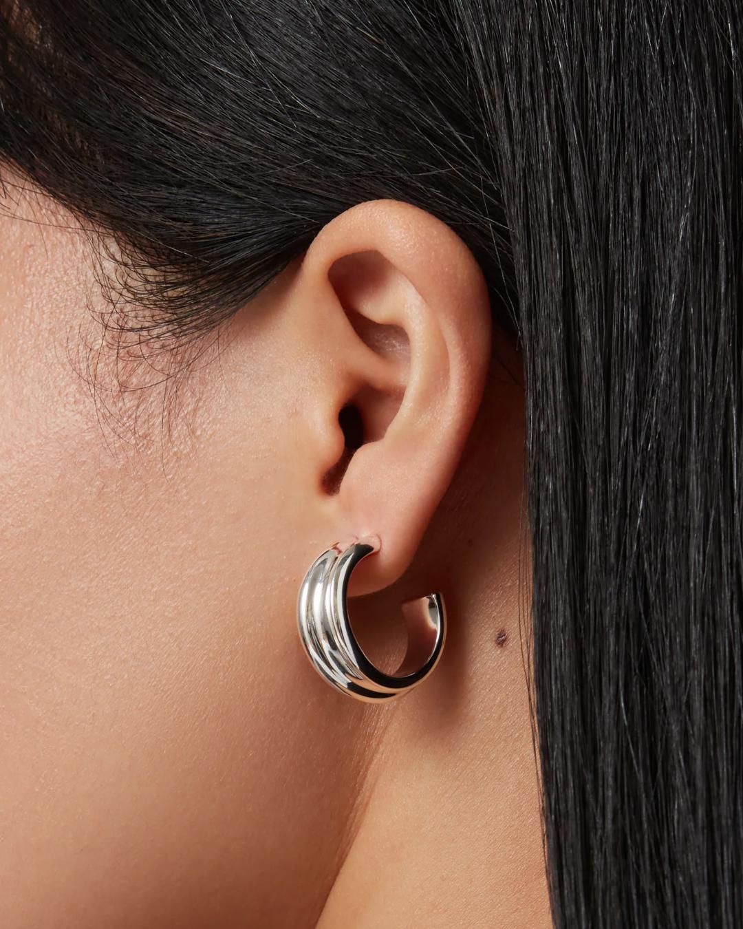 chunky silver hoops
