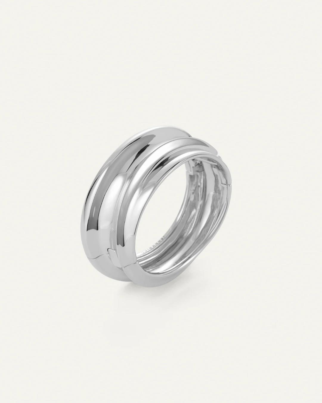 chunky statement silver bangle