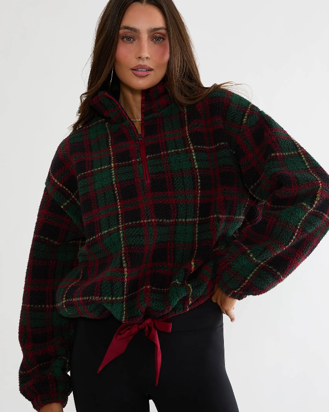 green and red plaid jacket