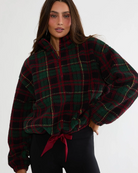 green and red plaid jacket