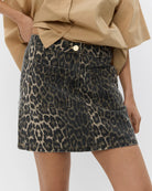 mini skirt with a leopard print