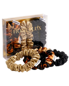 brown and leopard print scrunchie set