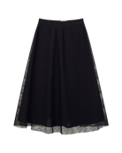 midi lace skirt in black