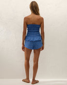 blue checkered shorts 