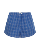 blue checkered shorts 