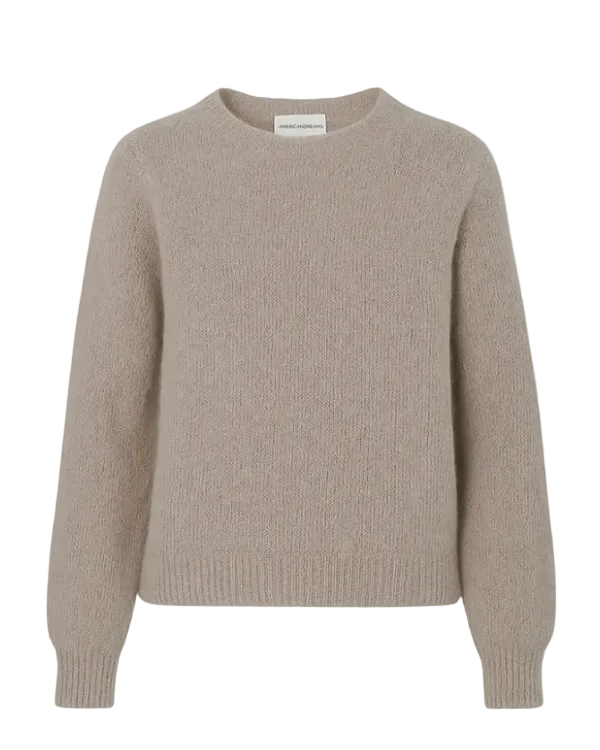 round neck knit seater in beige