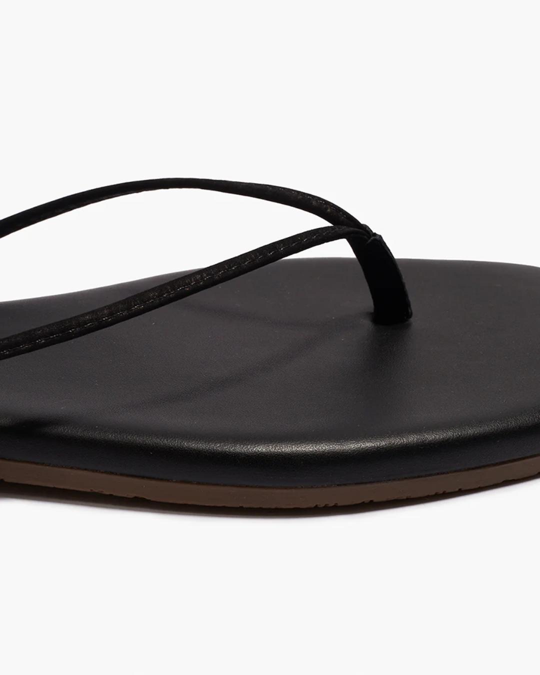 close up of black sandal
