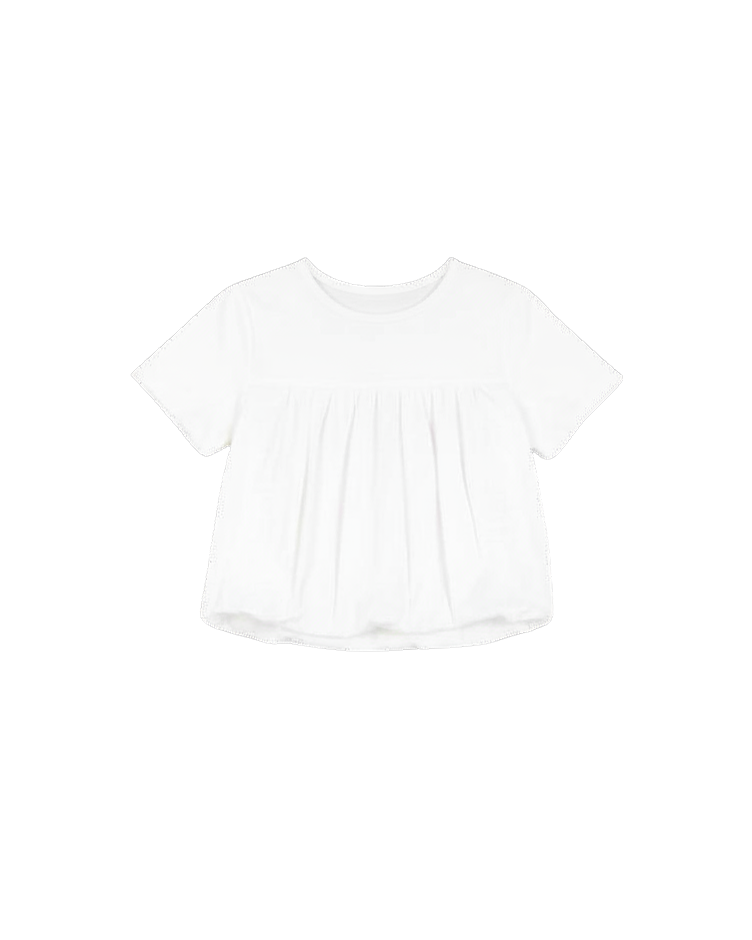 white short sleeve bubble top