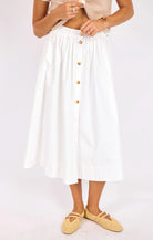 midi white skirt