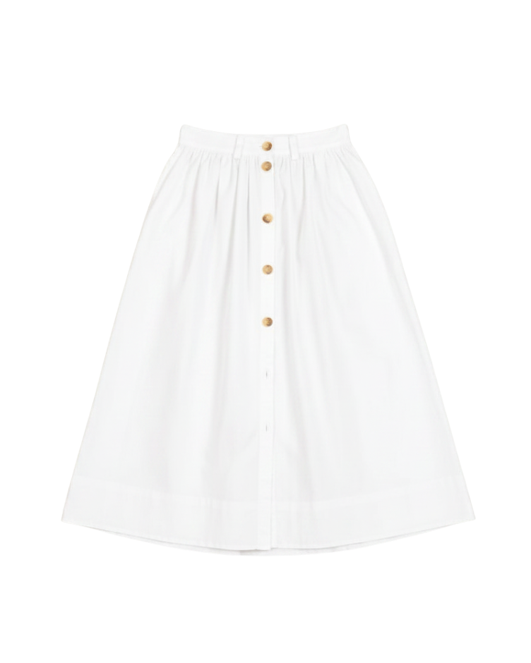 midi white skirt