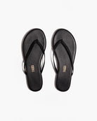 black flip flop with a platform