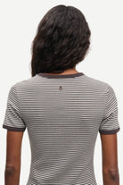 t-shirt in beige and brown stripe