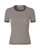 t-shirt in beige and brown stripe