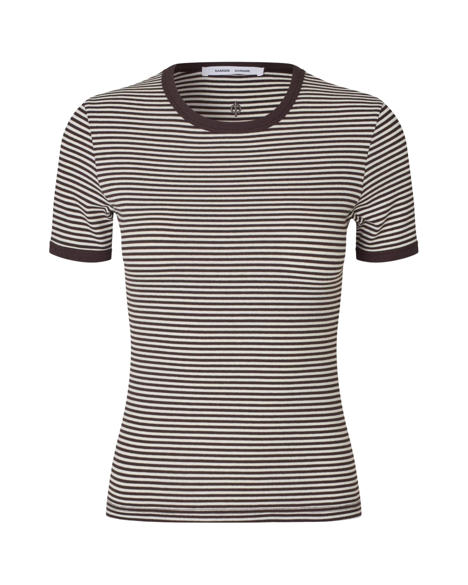 t-shirt in beige and brown stripe
