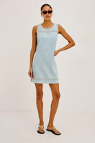 mini dress in light denim 