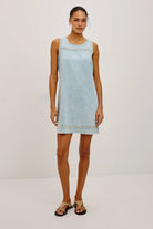 mini dress in light denim 