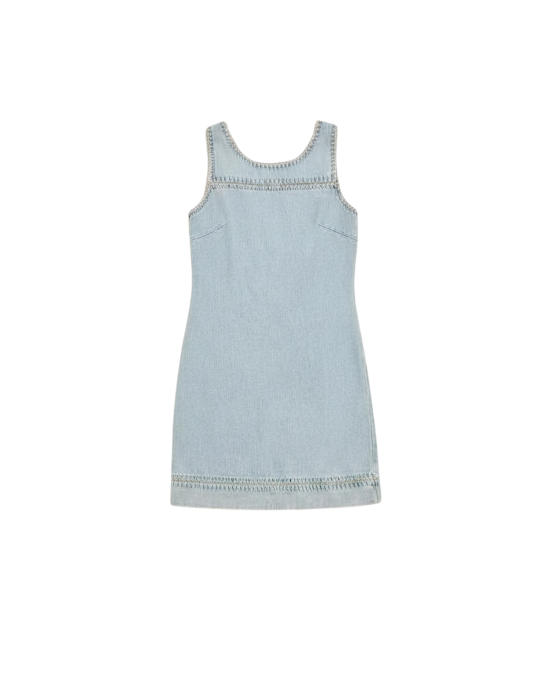 mini dress in light denim 