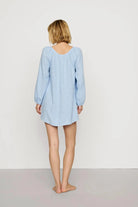 blue gingham mini dress