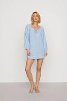 blue gingham mini dress