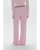 ribbed knit wide leg pant in pink