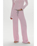 ribbed knit wide leg pant in pink